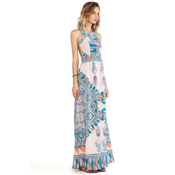 Lovers + Friends Kitty Cat Maxi Dress & and Criss Cross Straps Strappy Backless - Picture 4 of 10